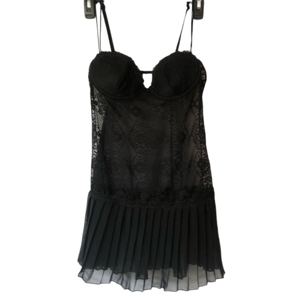 Bustier corset lingerie black lace size medium